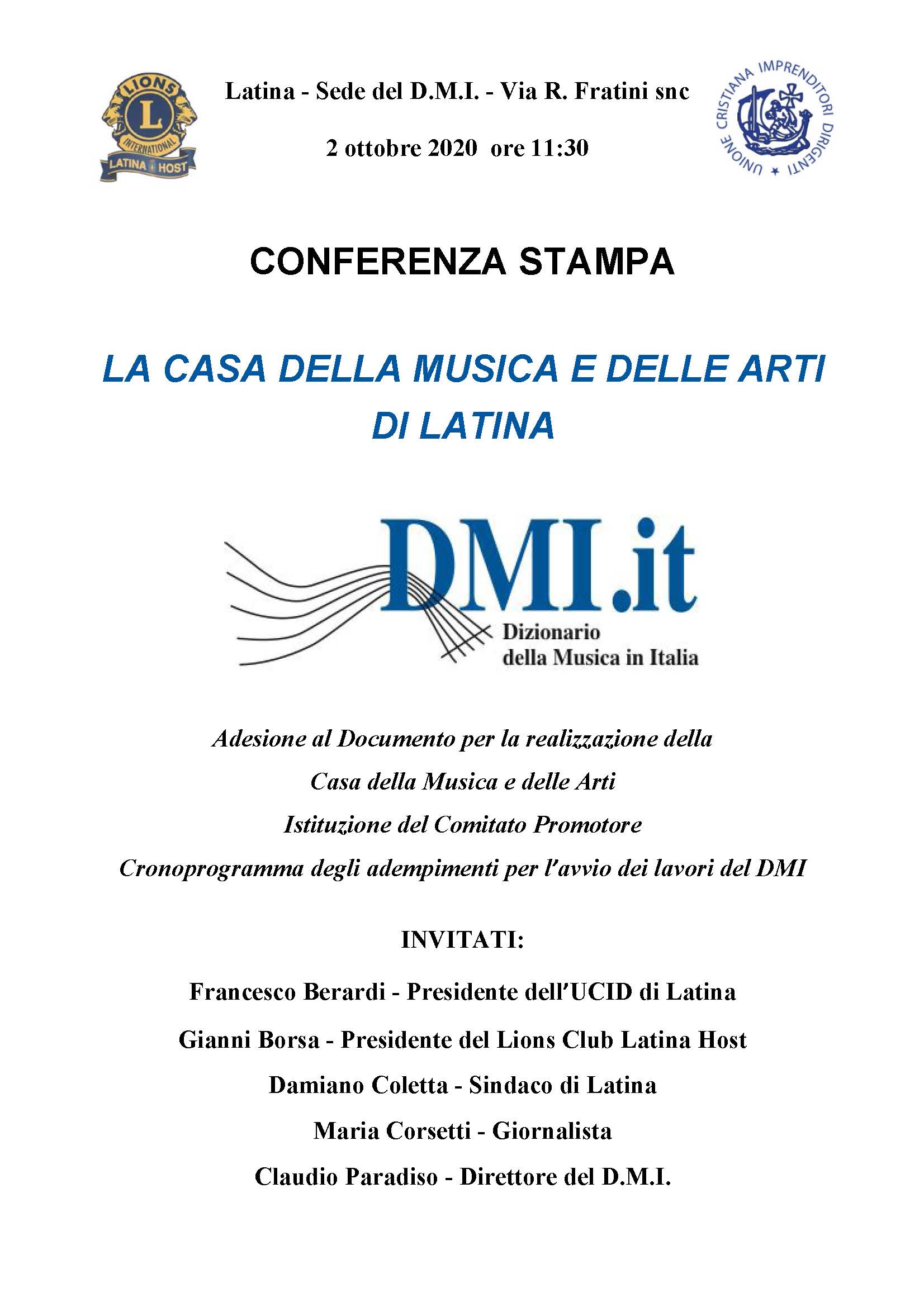 Locandina CONFERENZA STAMPA 2 ottobre 2020